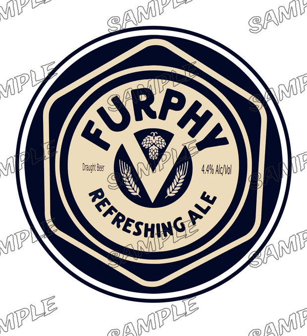 FURPHY REFRESHING Retro/ Vintage Round Metal Sign Man Cave, Wall Home Décor, Shed-Garage, and Bar