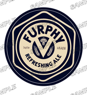 FURPHY REFRESHING 2 Retro/ Vintage Round Metal Sign Man Cave, Wall Home Décor, Shed-Garage, and Bar