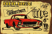 NEVER UNDERESTIMATE HOLDEN Rustic Look Vintage Tin Metal Sign Man Cave, Shed-Garage, and Bar