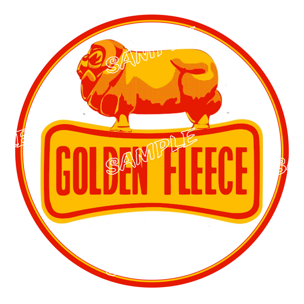GOLDEN FLEECE PLAIN Retro/ Vintage Round Metal Sign Man Cave, Wall Home Décor, Shed-Garage, and Bar