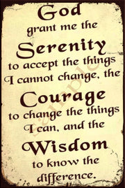 GRANT SERENITY Retro/ Vintage Wall Home Décor, Shed-Garage and Bar Tin Metal Sign
