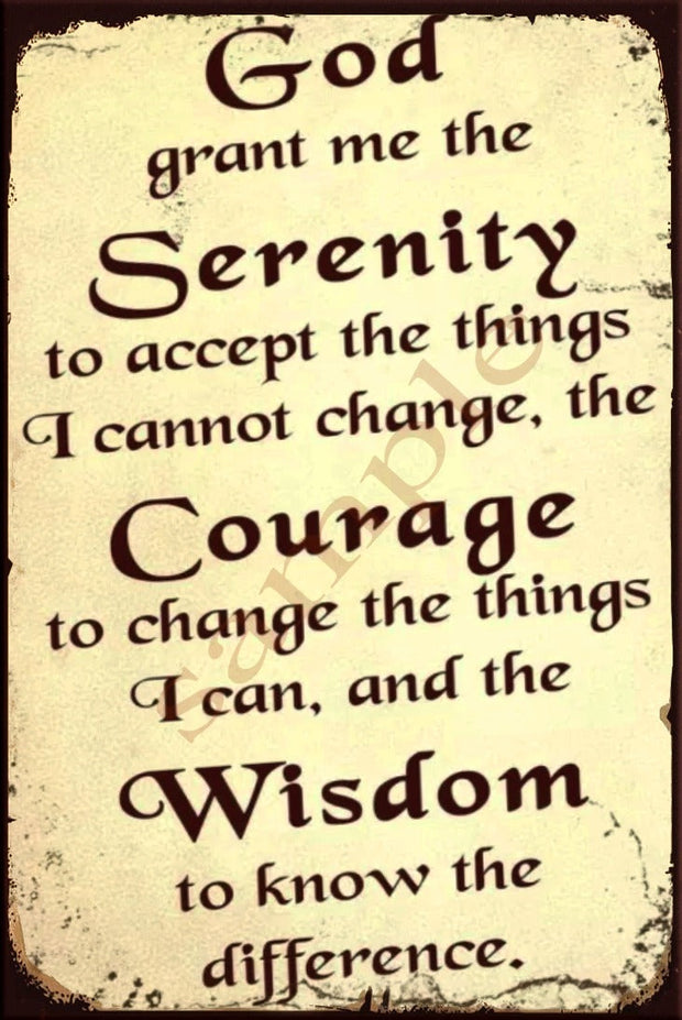 GRANT SERENITY Retro/ Vintage Wall Home Décor, Shed-Garage and Bar Tin Metal Sign
