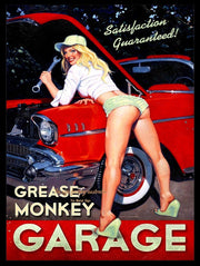 GREASE MONKEY GARAGE Retro/Vintage Metal Plaque Sign Style Man Cave Garage