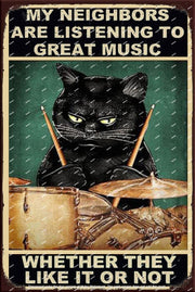 GREAT MUSIC Retro/ Vintage Tin Metal Sign Man Cave, Wall Home Puzzled Décor, Shed-Garage, and Bar