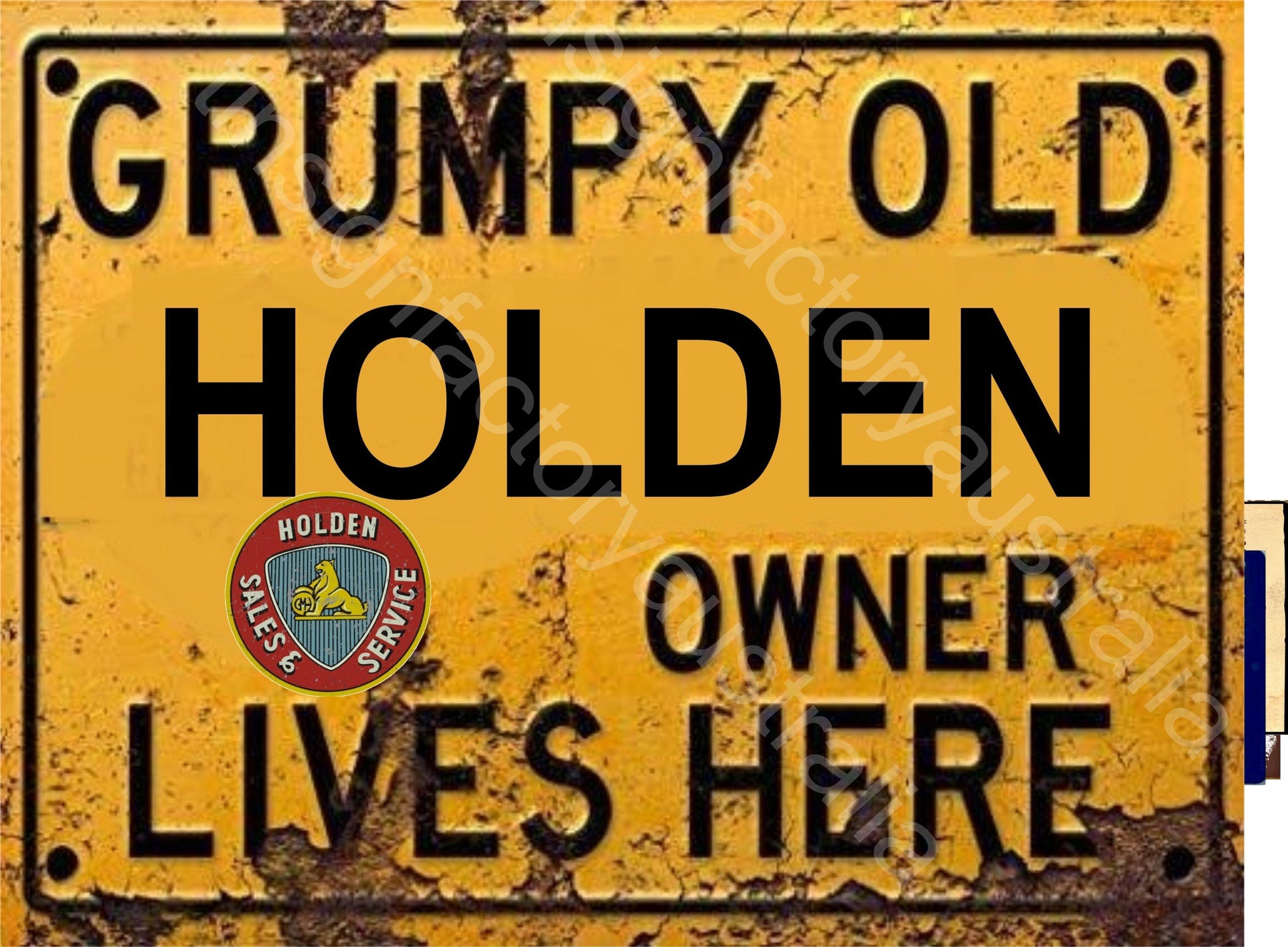 Grumpy Old Holden Owner Rustic Look Vintage Tin Metal Sign Man Cave, Shed-Garage & Bar Sign metal sign - Tin Sign Factory Australia