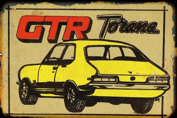 GTR TORANA Rustic Look Vintage Tin Metal Sign Man Cave, Shed-Garage and Bar