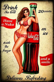 HAVE A NUKA SEXY PINUP Retro/ Vintage Tin Metal Sign Man Cave, Wall Home Decor, Shed-Garage, and Bar