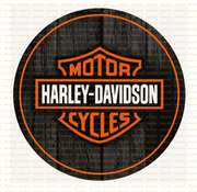 HD WOODEN LOOK ORANGE Retro/ Vintage Round Metal Sign Man Cave, Wall Home Décor, Shed-Garage, and Bar