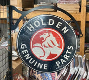 HOLDEN GENUINE PARTS Distressed Double Sided Shield Metal Sign With Hanger