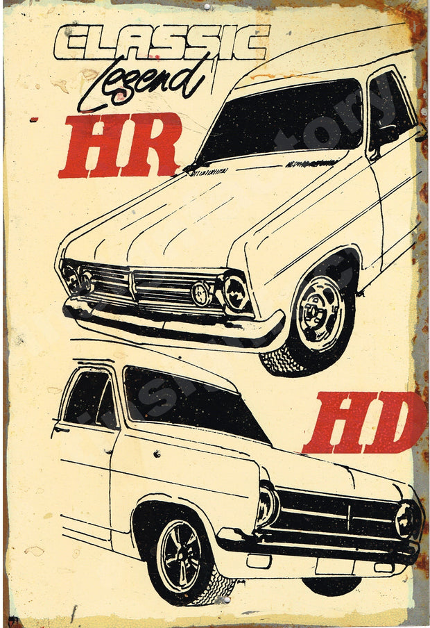 Holden HR HD Rustic Look Vintage Tin Metal Sign Man Cave, Shed-Garage & Bar Sign metal sign