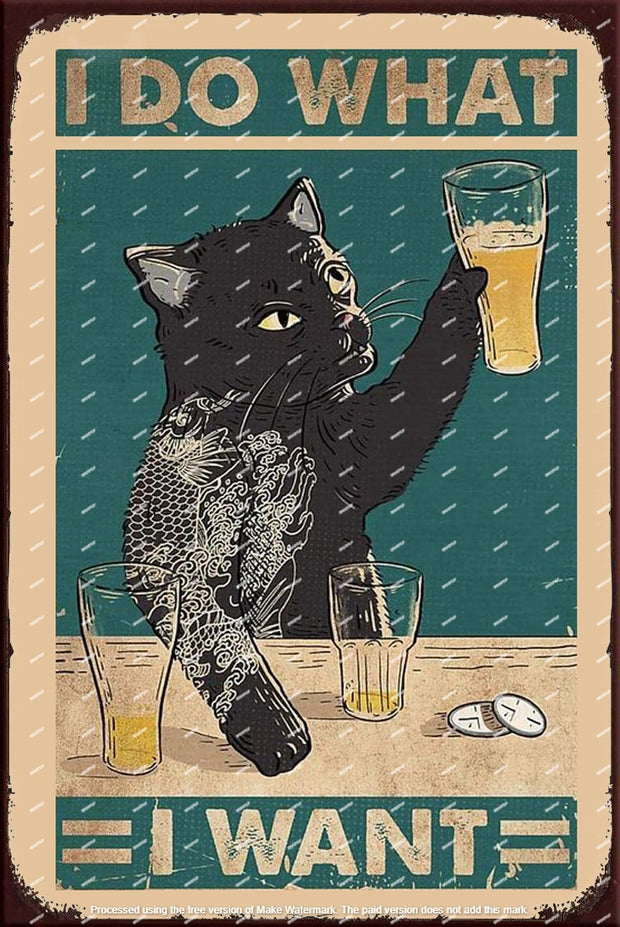 I WANT TO CHEER Retro/ Vintage Tin Metal Sign Man Cave, Wall Home Puzzled Décor, Shed-Garage, and Bar