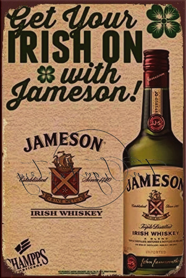 IRISH ON Retro/ Vintage Tin Metal Sign Man Cave, Wall Home Décor, Shed-Garage, and Bar