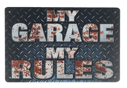 MY GARAGE MY RULES Tin Metal Sign Office Shop Garage Signs