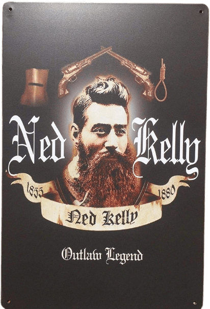 NED KELLY OUTLAW LEGEND Metal Tin Sign 30x20cm
