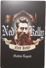 NED KELLY OUTLAW LEGEND Metal Tin Sign 30x20cm