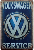VOLKSWAGEN SERVICE Tin Sign Vintage Style Man Cave Garage Repair Shop Parts & Service VW - Tin Sign Factory Australia