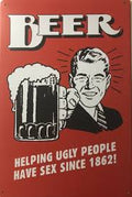 BEER Rustic Garage Rustic Metal Tin Signs Man Cave, Shed and Bar Sign - Tin Sign Factory Australia