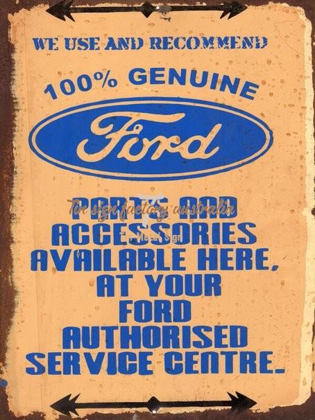 100% GENUINE FORD Rustic Look Vintage Tin Metal Sign Man Cave, Shed-Garage and Bar - Tin Sign Factory Australia