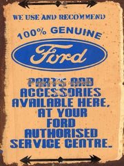 100% GENUINE FORD Rustic Look Vintage Tin Metal Sign Man Cave, Shed-Garage and Bar