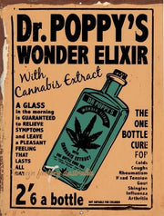 DR. POPPY'S WONDER ELIXIR Rustic Look Vintage Tin Metal Sign Man Cave, Shed-Garage and Bar