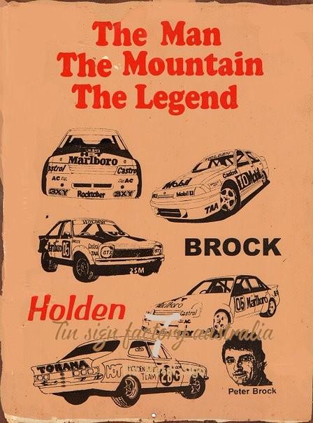 THE MOUNTAIN LEGEND BROCK Rustic Look Vintage Tin Metal Sign Man Cave, Shed-Garage and Bar
