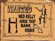 HORSE THIEF BANK ROBBER Rustic Look Vintage Tin Metal Sign Man Cave, Shed-Garage and Bar