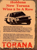 HOLDEN NEW TORANA Rustic Look Vintage Tin Metal Sign Man Cave, Shed-Garage and Bar - Tin Sign Factory Australia