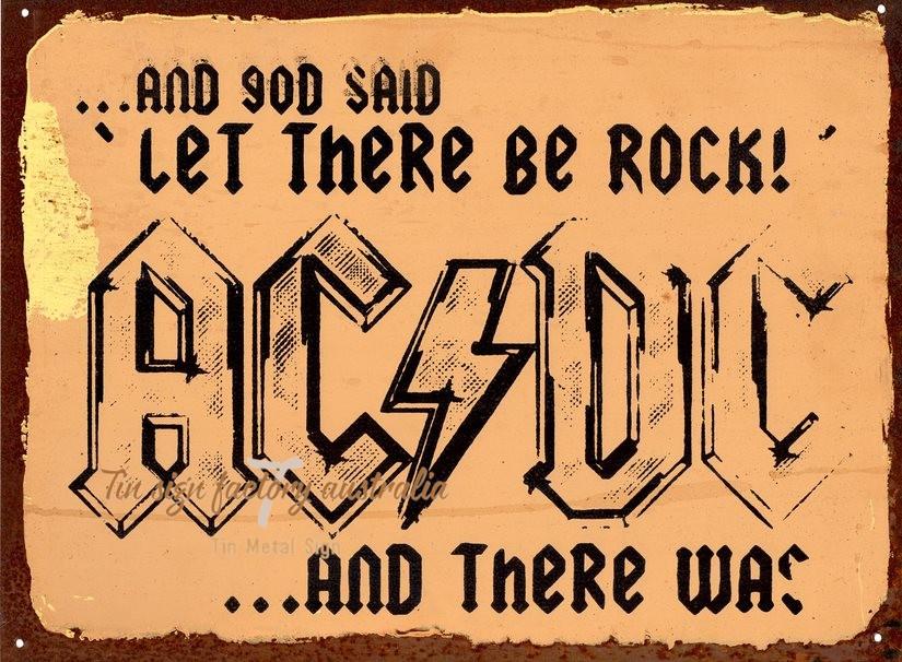 ACDC ROCK Rustic Look Vintage Tin Metal Sign Man Cave, Shed-Garage and Bar - Tin Sign Factory Australia