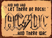 ACDC ROCK Rustic Look Vintage Tin Metal Sign Man Cave, Shed-Garage and Bar