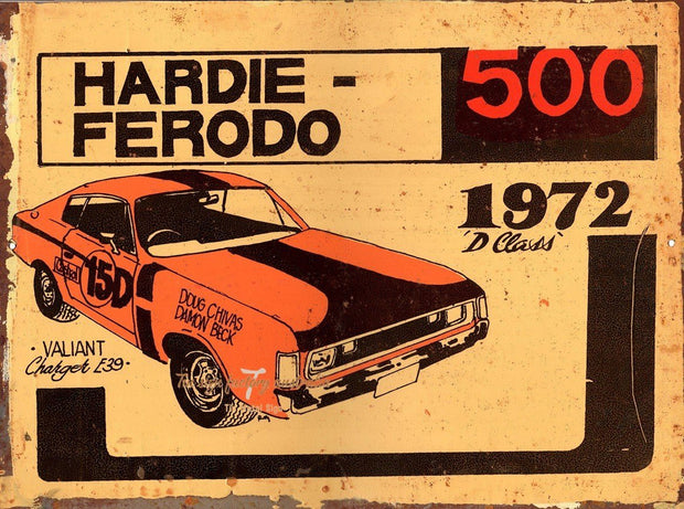 HARDIE FERODO 500 CHARGER E39 Retro Rustic Look Vintage Tin Metal Sign Man Cave, Shed-Garage, and Bar