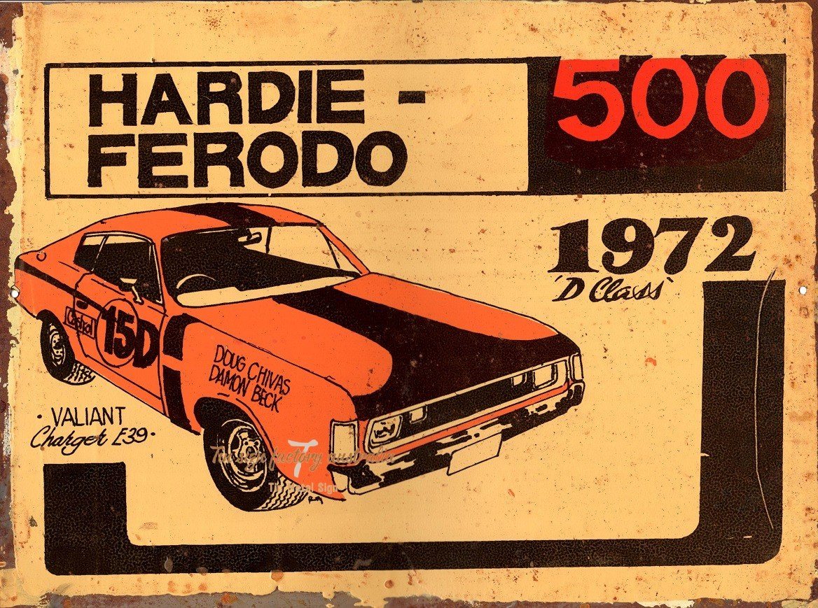 HARDIE FERODO 500 CHARGER E39 Retro Rustic Look Vintage Tin Metal Sign