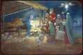 IN A MANGER Holiday Seasonal Home Resto Wall Café Bar Décor Ideal Gift Tin Metal Sign - Tin Sign Factory Australia