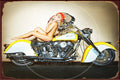 INDIAN-LADY PINUP Rustic Look Vintage Shed-Garage and Bar Man Cave Tin Metal Sign