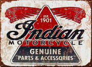 INDIAN MOTORCYCLE EST 1901 Retro/ Vintage Tin Metal Sign Man Cave, Wall Home Decor, Shed-Garage, and Bar