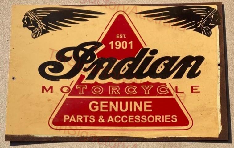 INDIAN MOTORCYCLE EST 1901 20x30 CM Sign | Screen Printed By AUSTRALIAN COMPANY - Tin Sign Factory Australia