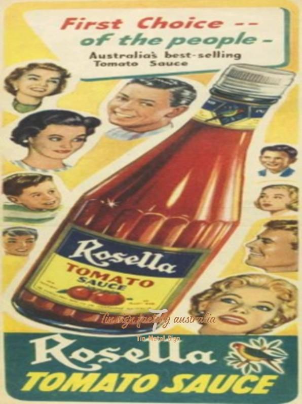 ROSELLA TOMATOE Rustic Look Vintage Tin Metal Sign Man Cave, Shed-Garage and Bar