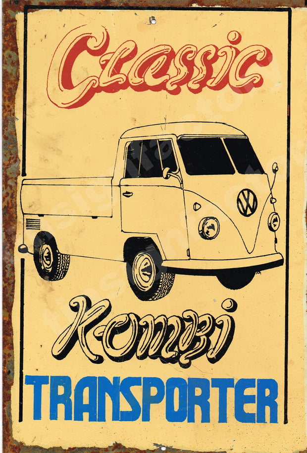Kombi Transporter Rustic Look Vintage Tin Metal Sign Man Cave, Shed-Garage & Bar Sign metal sign