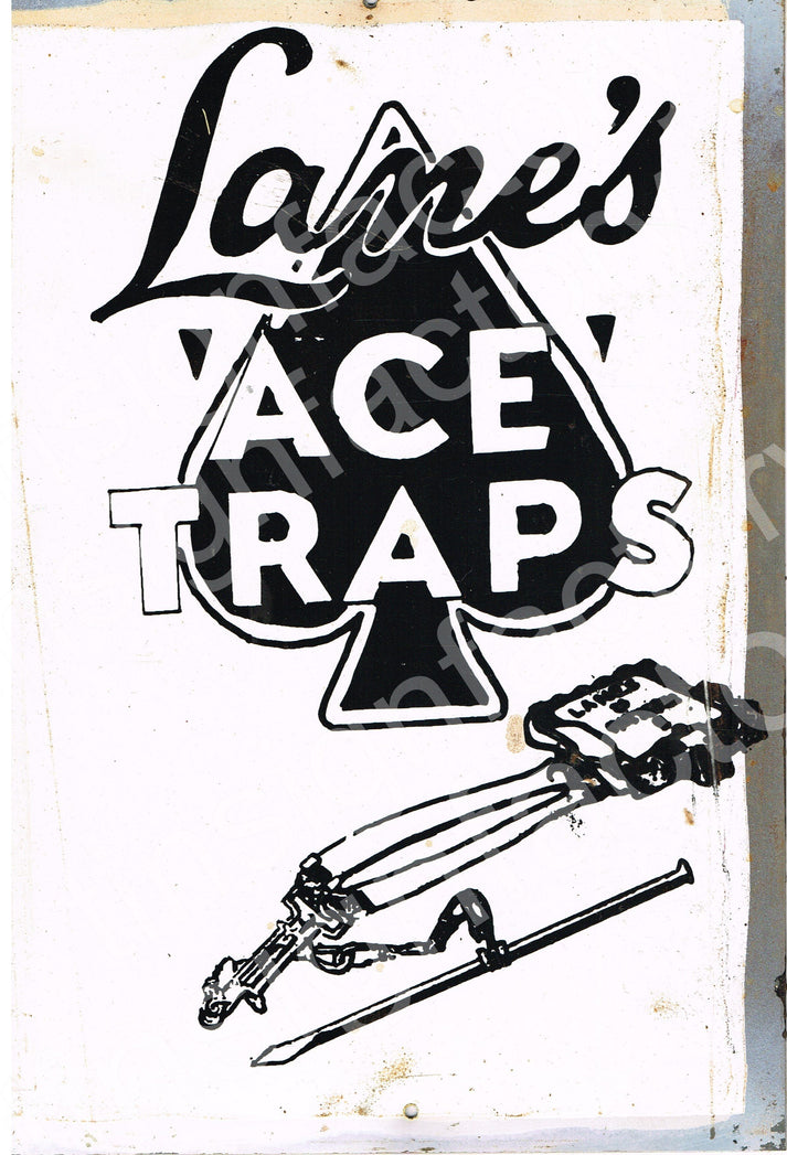 Ace Rabbit Trap Lanes Ace Rabbit Trap rustic metal sign