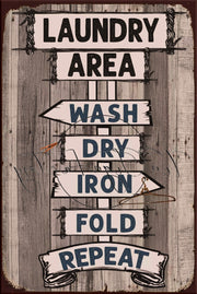 LAUNDRY AREA Retro/ Vintage Tin Metal Sign Man Cave, Wall Home Décor, Shed-Garage, and Bar
