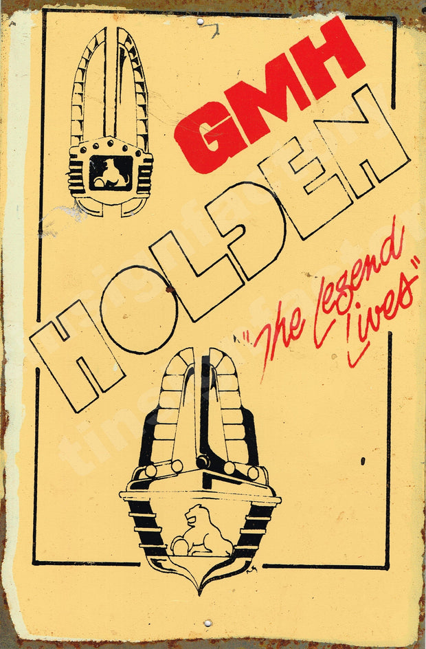 Holden The Legend Rustic Look Vintage Tin Metal Sign Man Cave, Shed-Garage & Bar Sign metal sign