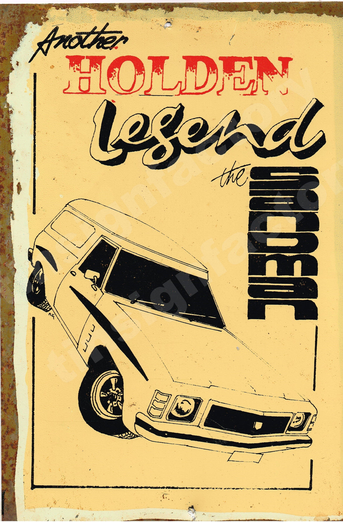 Holden The Legend Sandman Van Rustic Look Vintage Tin Metal Sign Man Cave, Shed-Garage & Bar Sign metal sign - Tin Sign Factory Australia