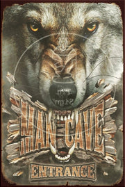 MAN CAVE ENTRANCE Rustic Look Vintage Shed-Garage and Bar Man Cave Tin Metal Sign