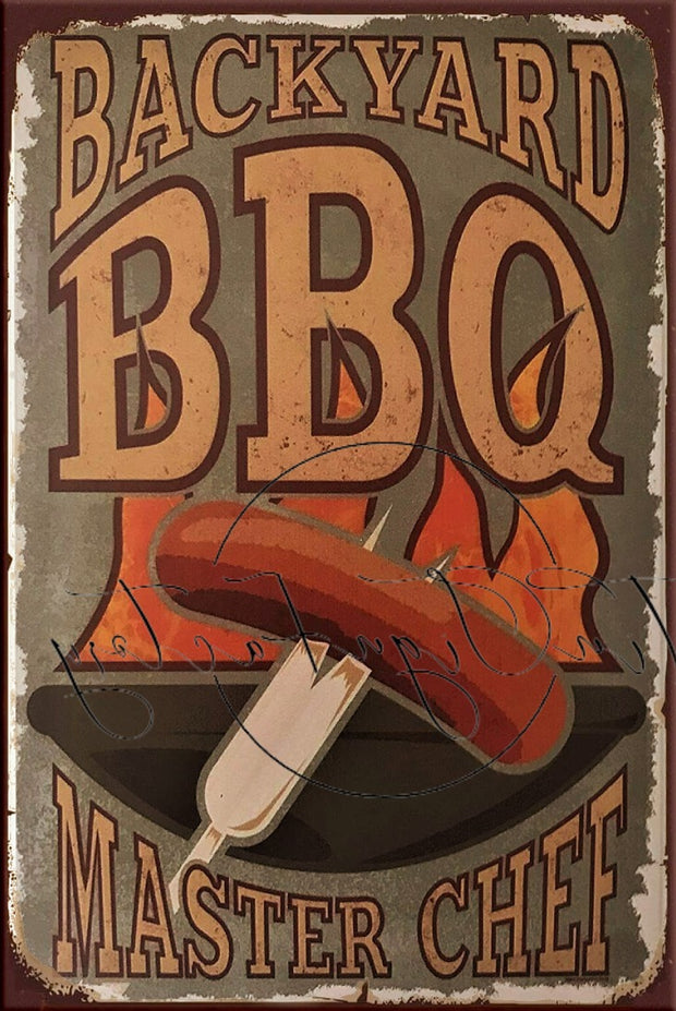 MASTER CHEF Retro/ Vintage Tin Metal Sign Man Cave, Wall Home Décor, Shed-Garage, and Bar