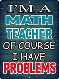 FUNNY MATH TEACHER Retro/Vintage Metal Plaque Sign Style Man Cave Garage Work Office