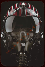 MAVERICK HELMET Retro/ Vintage Wall Home Décor, Shed-Garage and Bar Tin Metal Sign
