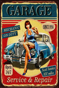 MECHANIC ON DUTY Vintage Retro Rustic Shed Garage Man Cave Metal Sign