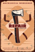 MECHANICAL SERVICE Rustic Look Vintage Shed-Garage and Bar Man Cave Tin Metal Sign