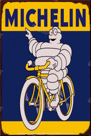 MICHELIN ON BIKE Retro/ Vintage Tin Metal Sign Man Cave, Wall Home Décor, Shed-Garage, and Bar