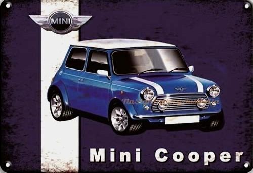 MINI COOPER RALLY CAR Rustic Retro/Vintage  Home Garage Wall Cafe Resto or Bar Tin Metal Sign