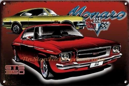 MONACO 327 GTS 350 Rustic Retro/Vintage  Home Garage Wall Cafe Resto or Bar Tin Metal Sign